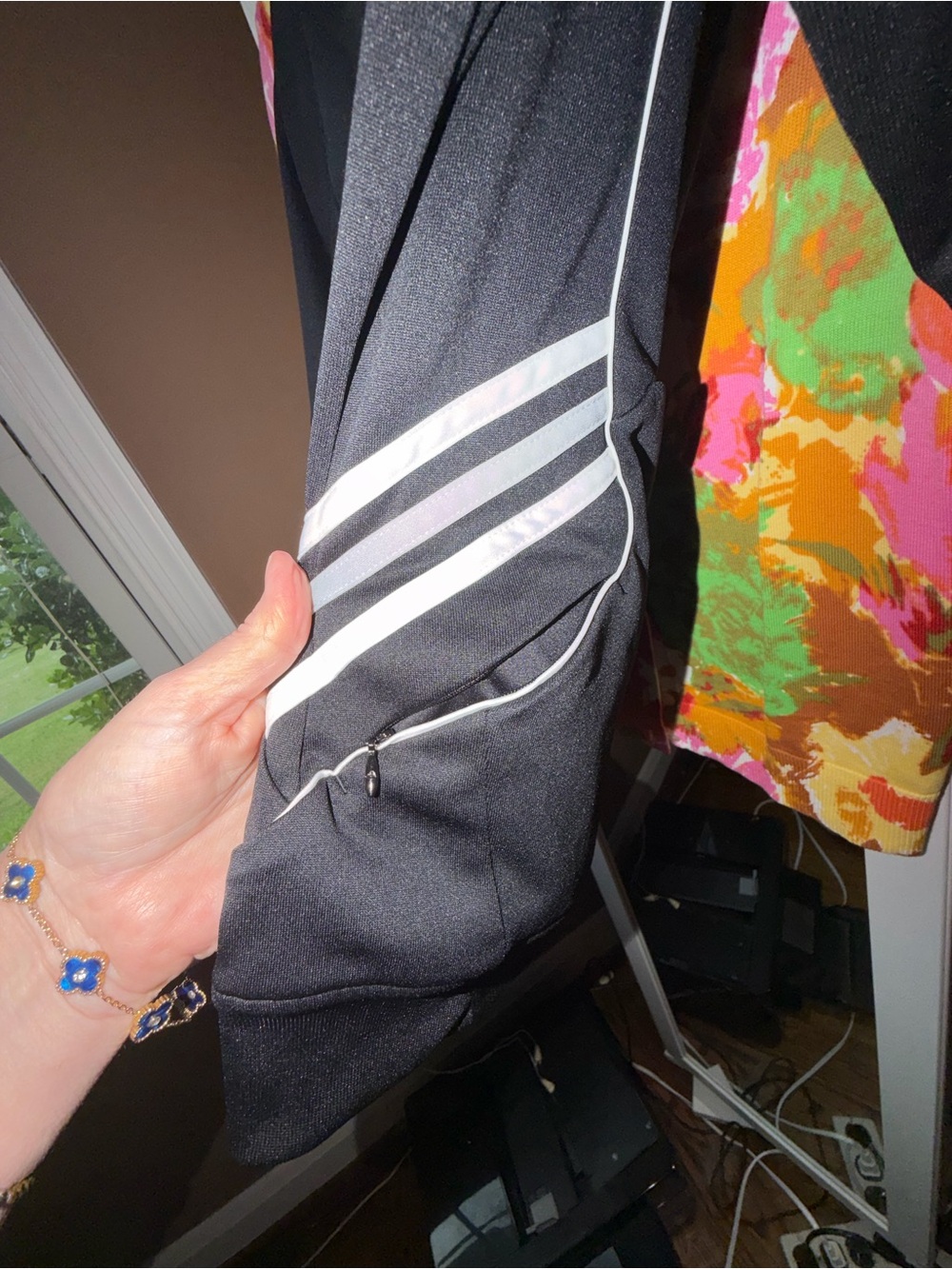 adidas Black Track Jacket with White Stripe Accents, medium, NWOT - Picture 7 of 8